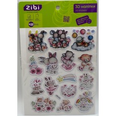 Наліпка 3D "Закохані звірята" 19см, KIDS Line №ZB.63401/Zibi/(20)
