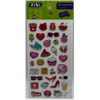 Наліпка 3D "Літній мікс для дівчат" 18см, KIDS Line №ZB.63308/Zibi/(20)