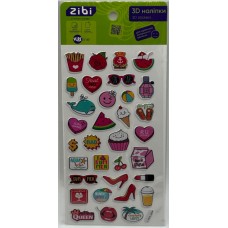 Наліпка 3D "Літній мікс для дівчат" 18см, KIDS Line №ZB.63308/Zibi/(20)