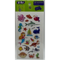 Наліпка 3D "Жителі морських глибин" 18см, KIDS Line №ZB.63344/Zibi/(20)
