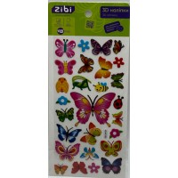 Наліпка 3D "Метелики мікс" 18см, KIDS Line №ZB.63370/Zibi/(20)