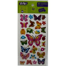 Наліпка 3D "Метелики мікс" 18см, KIDS Line №ZB.63370/Zibi/(20)
