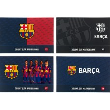 Зошит для малюв. на скобі 12/100 А4 "FC Barcelona" гібр. лак+УФ №BC26-241/Kite/(20)(200)