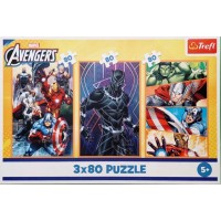 Пазли Trefl 3x80ел. The Avengers Дні наповнені діями №34883