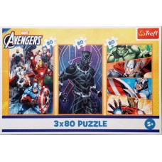 Пазли Trefl 3x80ел. The Avengers Дні наповнені діями №34883
