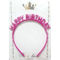Обруч для волосся "Happy birthday" фіолетовий №15824(20)