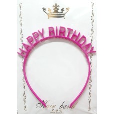 Обруч для волосся "Happy birthday" фіолетовий №15824(20)