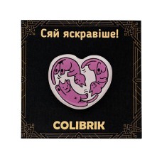 Значок пін "Котяче серце рожеве" №480237