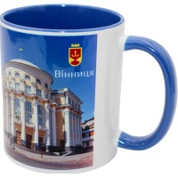 Чашка №8 "Обласна Рада" з синьою кольоровою ручкою та серединкою/НСВ/