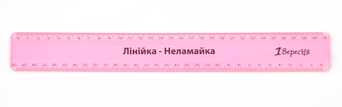Лінійка пластикова 30см «1В» «Неломайка» прозора кольорова