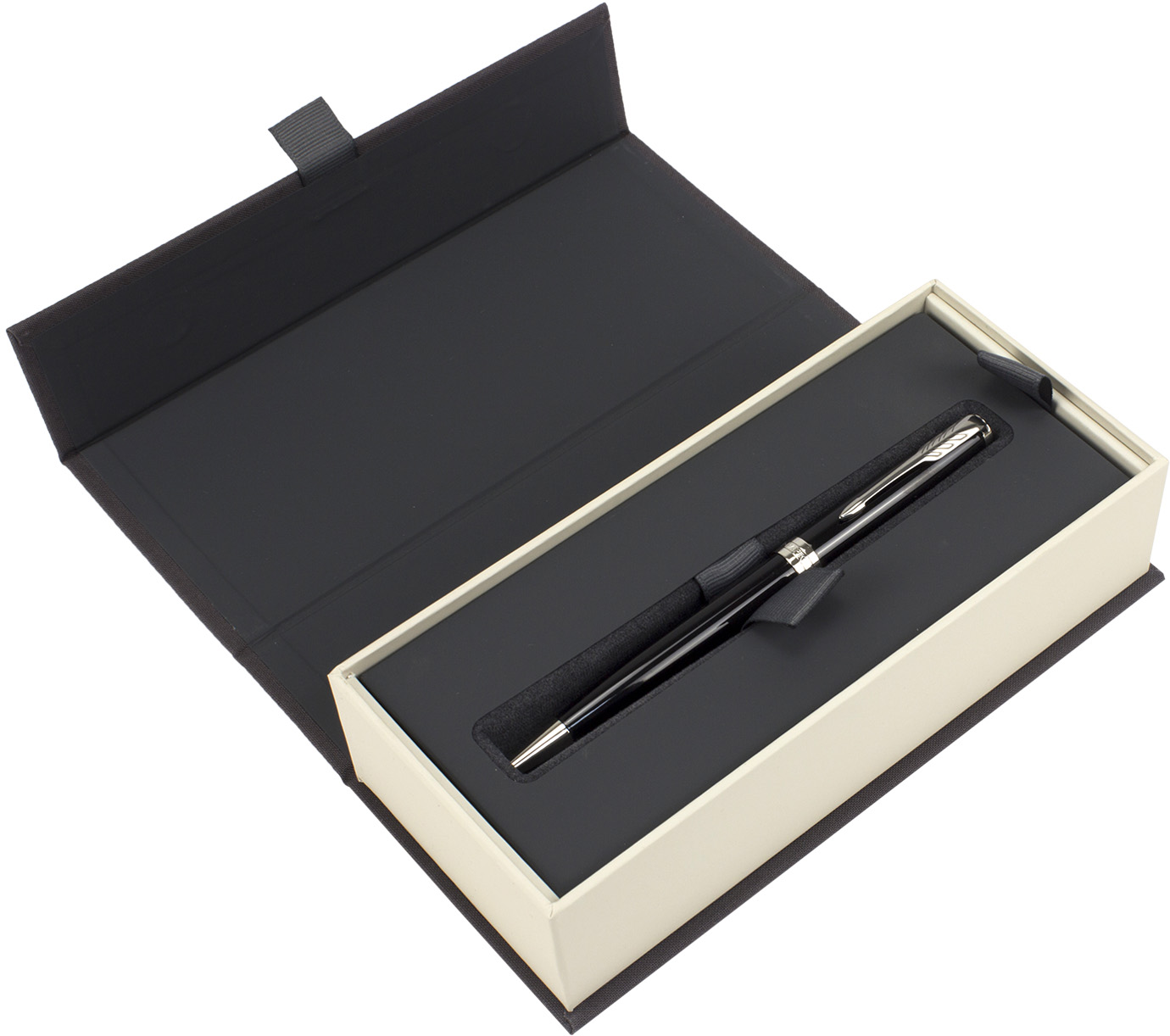 Ручка кулькова Sonnet 17 Black Lacquer хром 86132