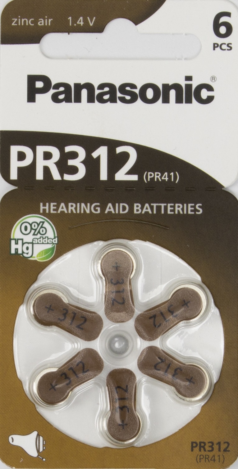 Батарейка Zinc Air PR312 6 bl