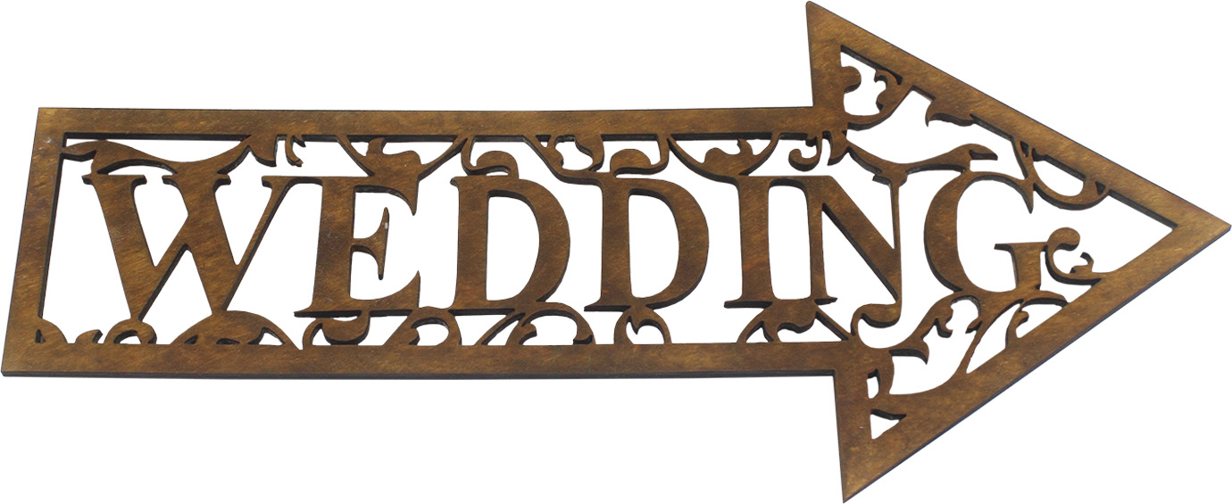 Стріла фанера Wedding розфарбована 30см