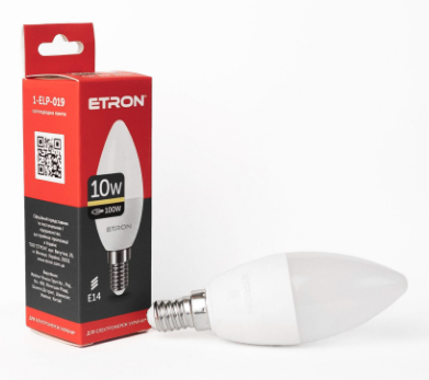 Лампа «Etron Light Power» LED 1-ELP-019 C37 10Вт 3000K Е14