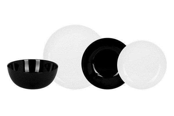 Сервіз столовий скло 19 предметів Diwali Blackli & White 50362