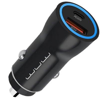 Зарядний пристрій авто WUW USB+Type-C 3.0Q black