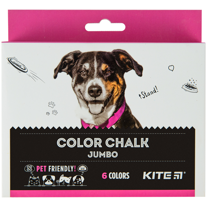 Крейда кольорова 6 кольорів Jumbo Dogs