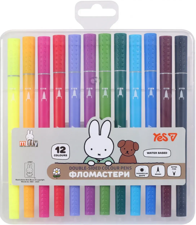 Фломастери двосторонні 12 кольорів «Miffy»