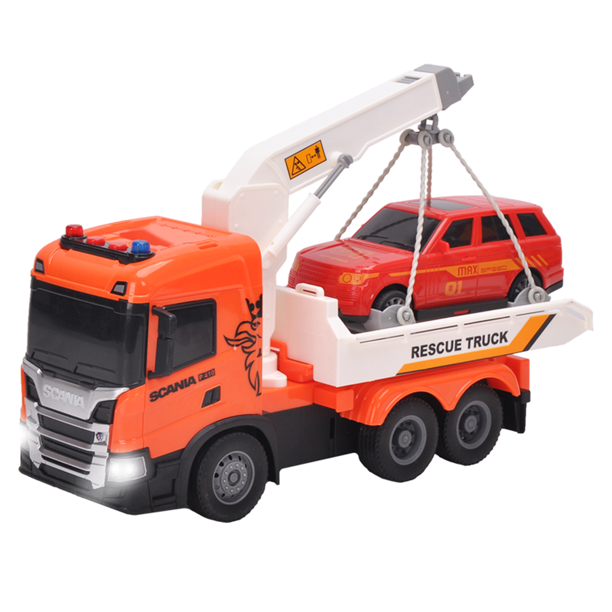 Автомодель «Technodrive» Big Truck ЕВАКУАТОР SCANIA З МАШИНОЮ (світло, звук)