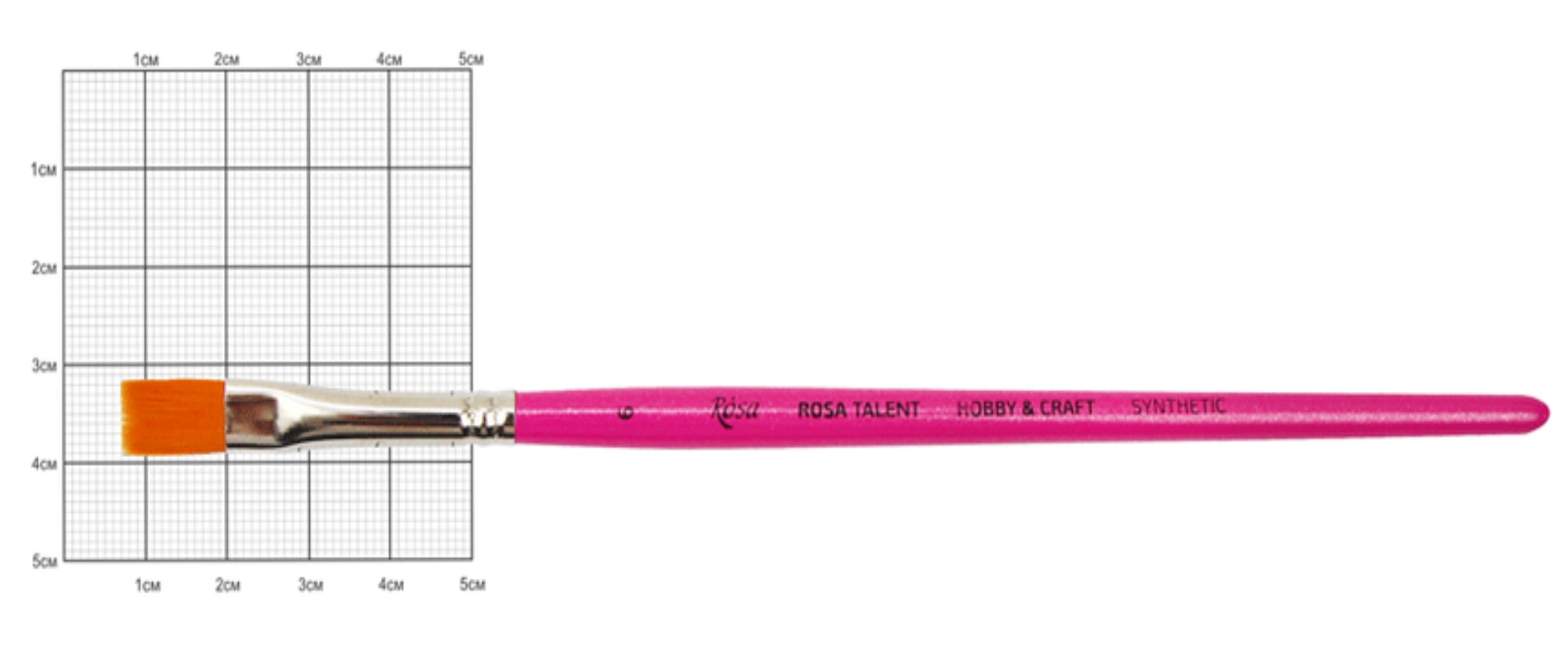 Пензлик художній «Rosa Talent» Hobby&Craft синтетика, плоска №6,к. р.