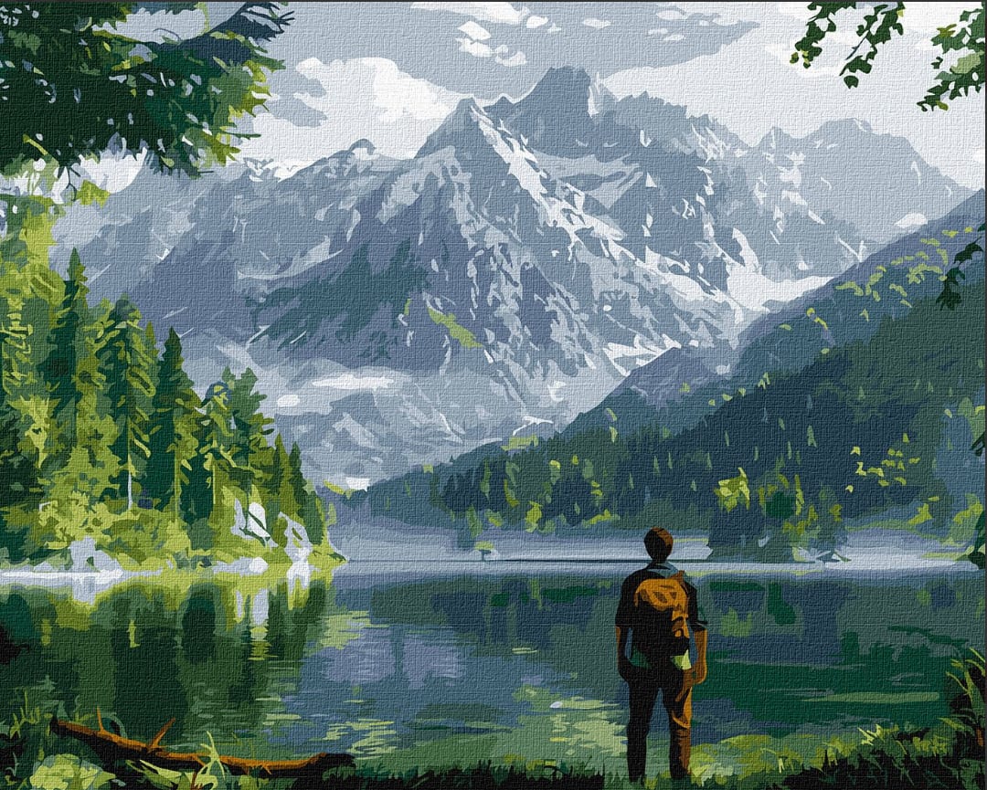 Картини по номерах акрилові «Гірський краєвид» 40×50см