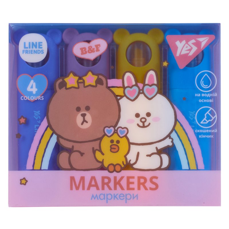 Набір текстмаркерів Line Friends 4 шт