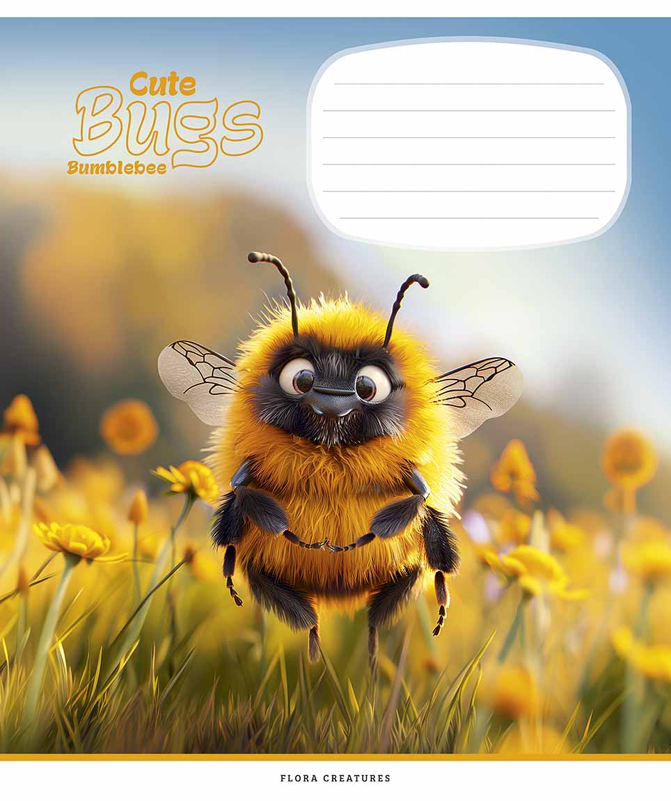 Зошит 12 аркушів клітинка «Cute bugs» ВД-лак
