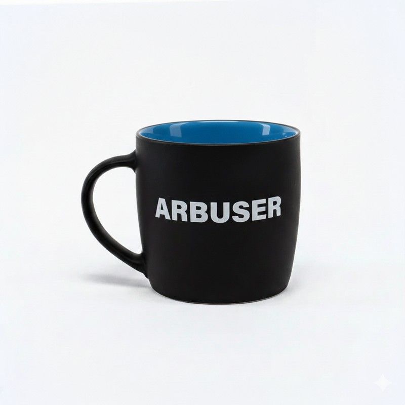 Чашка керамічна 300мл «ARBUSER» чорна/блакитна