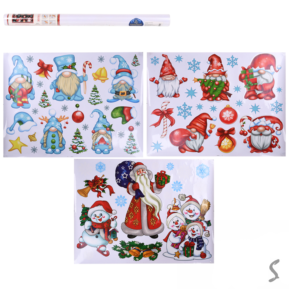 Наклейка новорічна для вікон «Santa» 60×45см