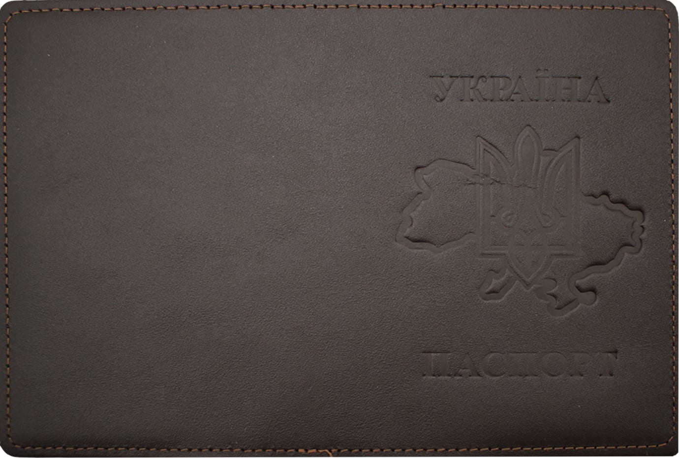 Обкладинка Passport Тризуб на мапі шкіра шокол. тиснення