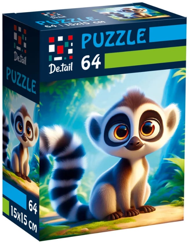 Пазли De.tail 64 елементи Лемур в джунглях