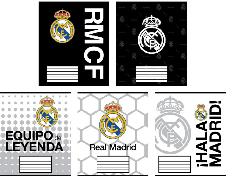 Зошит 18 аркушів лінія софт тач + УФ лак Real Madrid