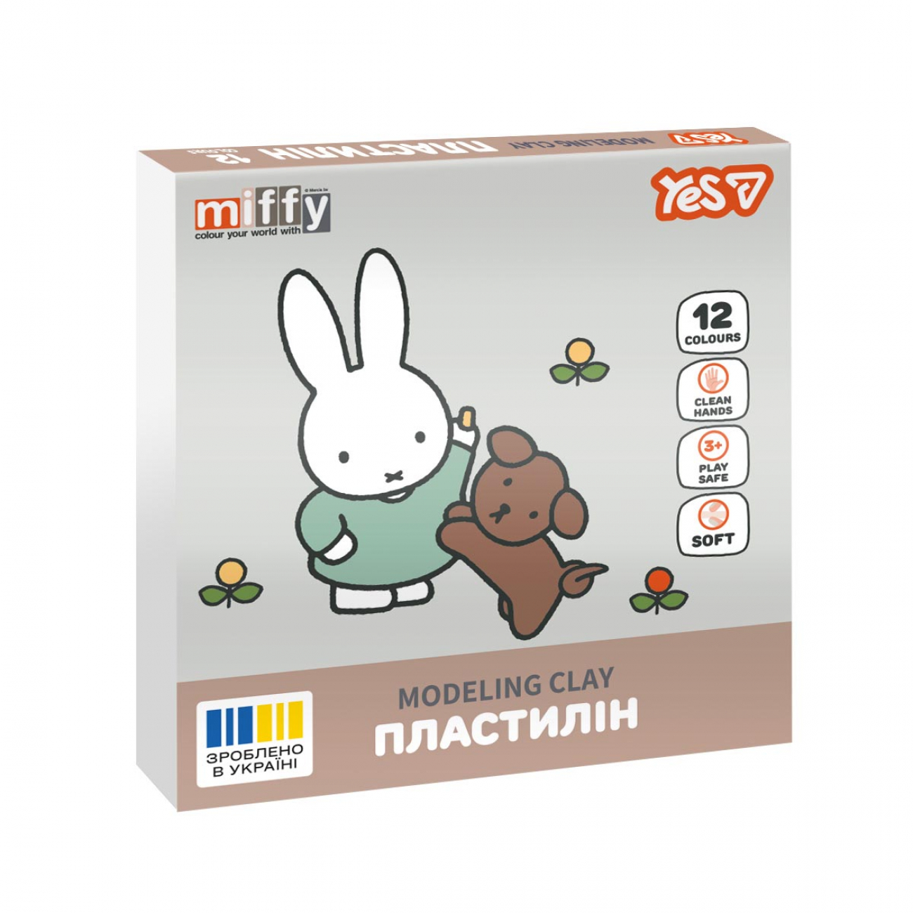 Пластилін Miffy 12 кольорів 240гр