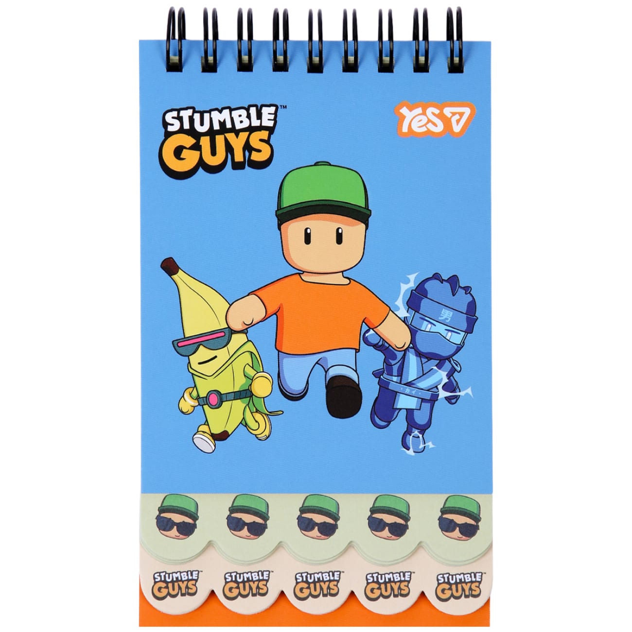 Блокнот пруж. подв. В7 60 аркушів клітинка «Stumble Guys Blue» з 2фігурн. ярусами