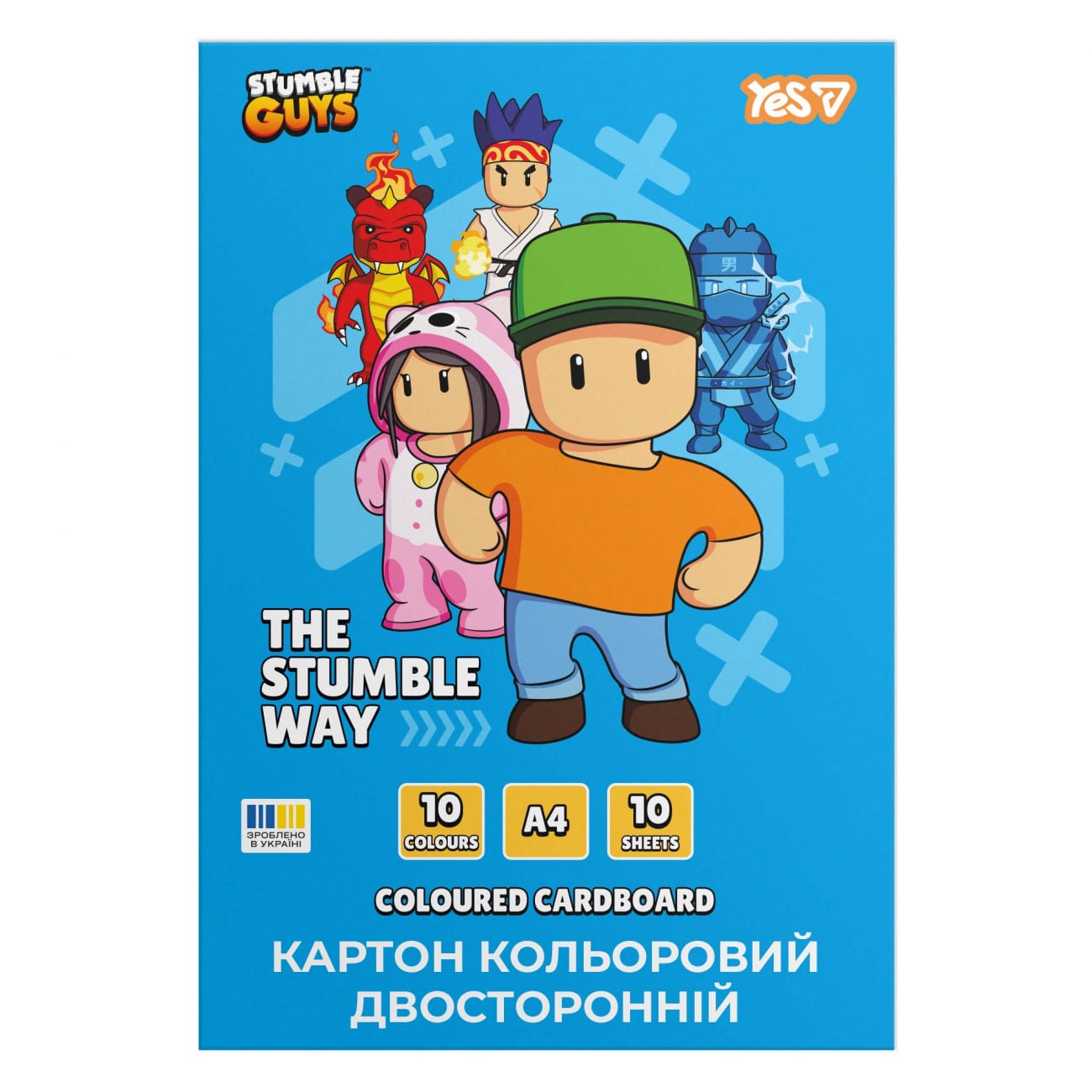 Картон кольоровий А4 двостор.10 аркушів Stumble Guys