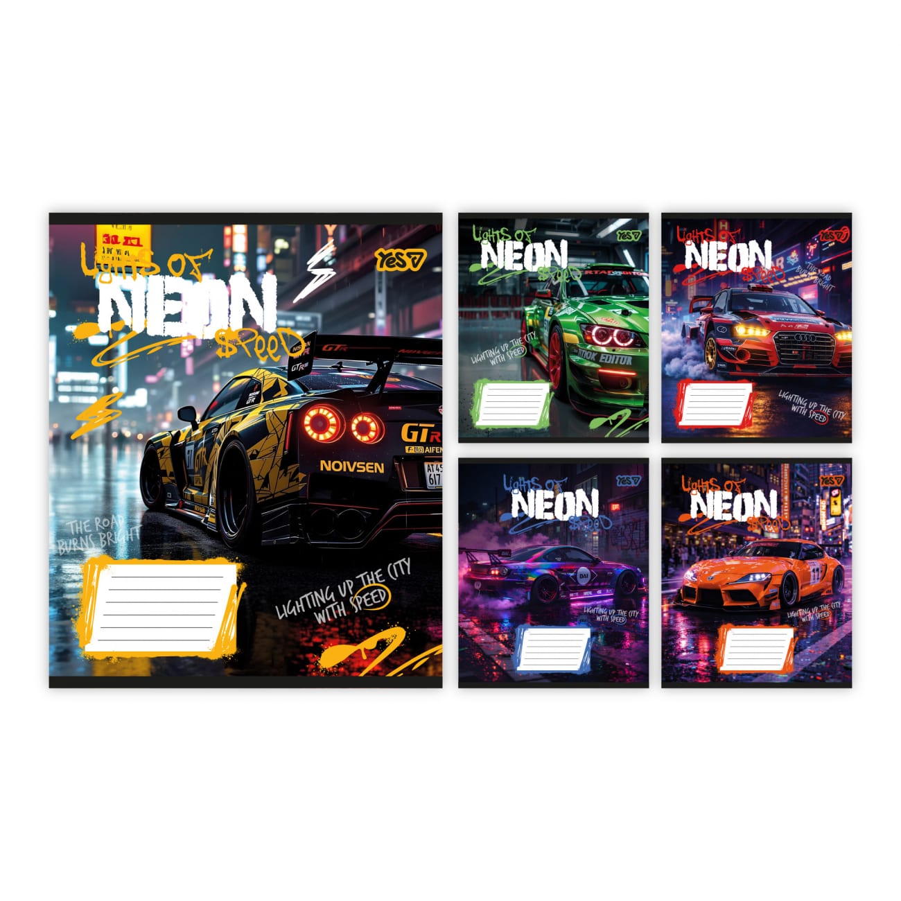 Зошит 18 аркушів клітинка Neon