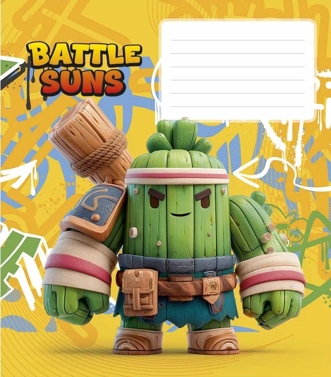 Зошит 12 аркушів коса лінія «Battle Suns» ВД-лак