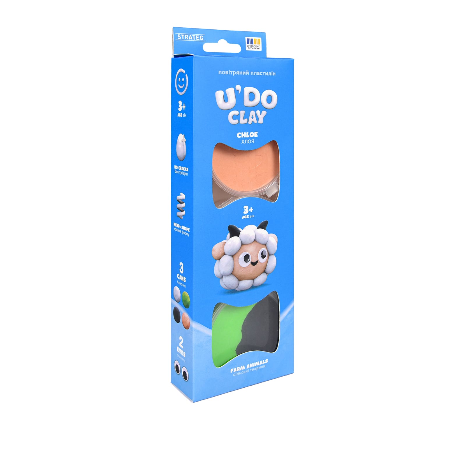 Набір для ліплення «U'do clay» Сільські тварини