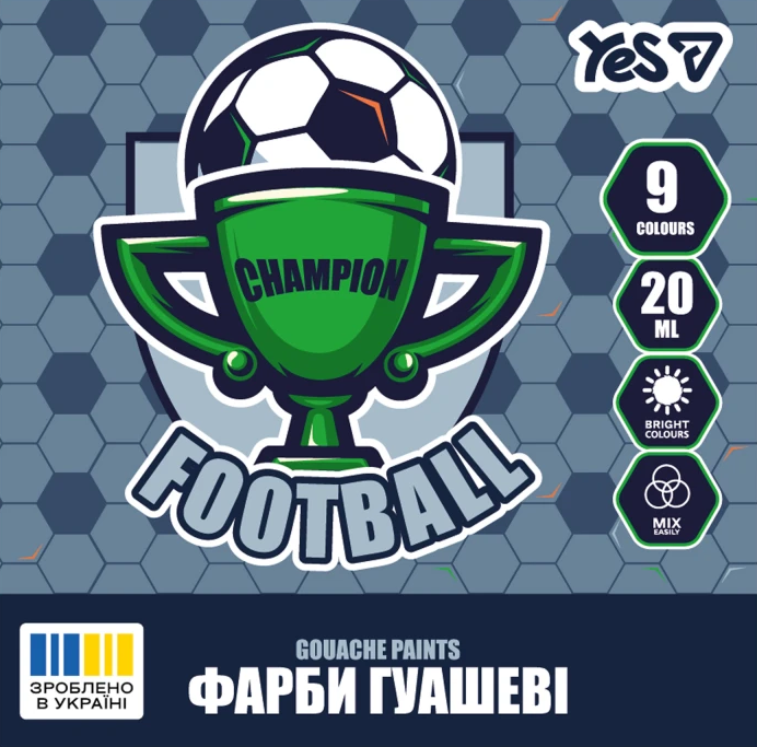 Гуаш Football 9 кольорів 20мл