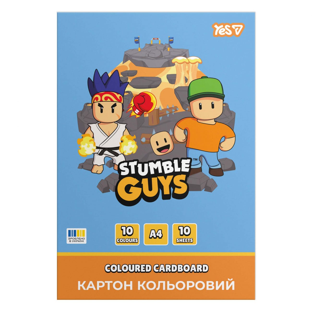 Картон кольоровий А4 одностор.10арк./10 кольорів Stumble Guys