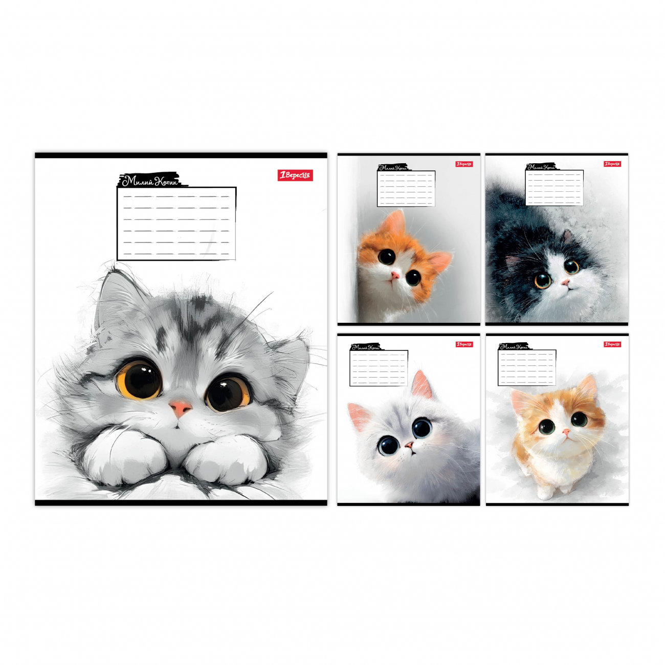 Зошит 12 аркушів коса лінія 1В Little cat