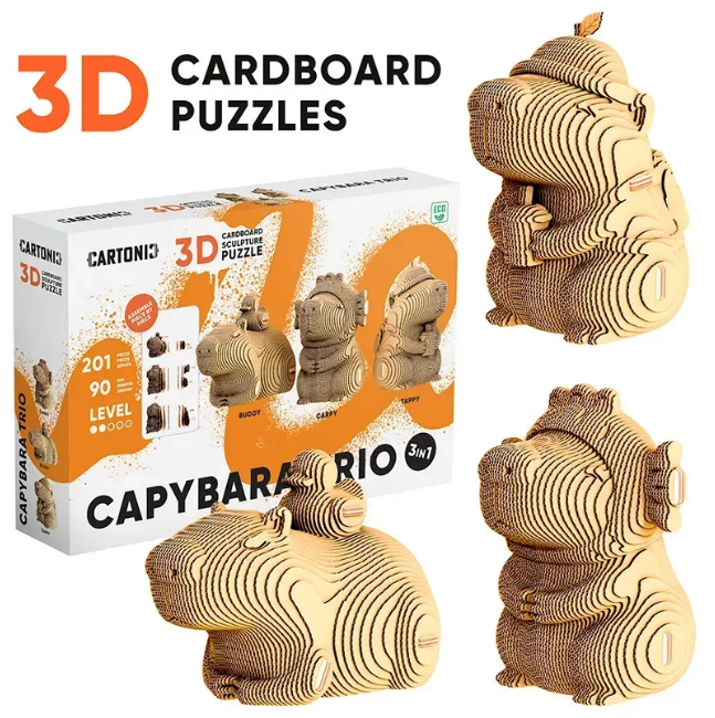 Пазли 3D «Cartonic» Capybara Trio