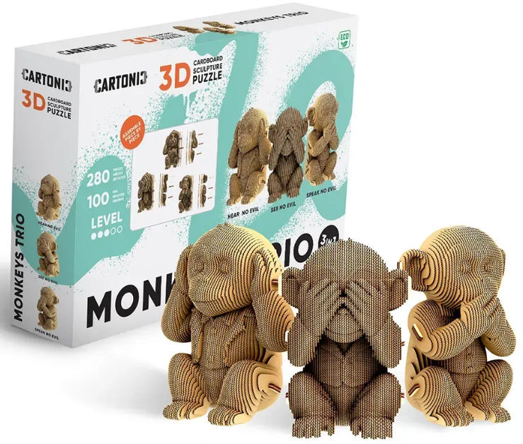 Пазли 3D «Cartonic» Monkeys Trio