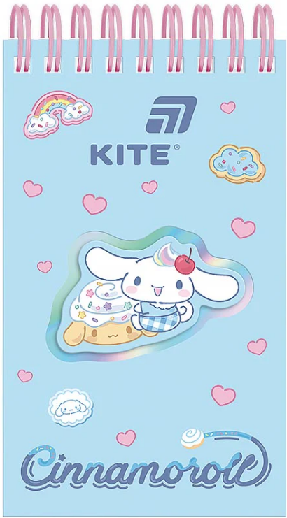 Блокнот пруж. А6 80 аркушів лінія картонний обкладинка вирубка «Cinnamoroll»