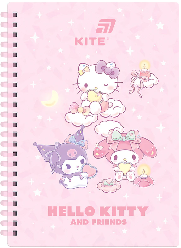 Блокнот пруж. А5 80 аркушів клітинка «Hello Kitty»