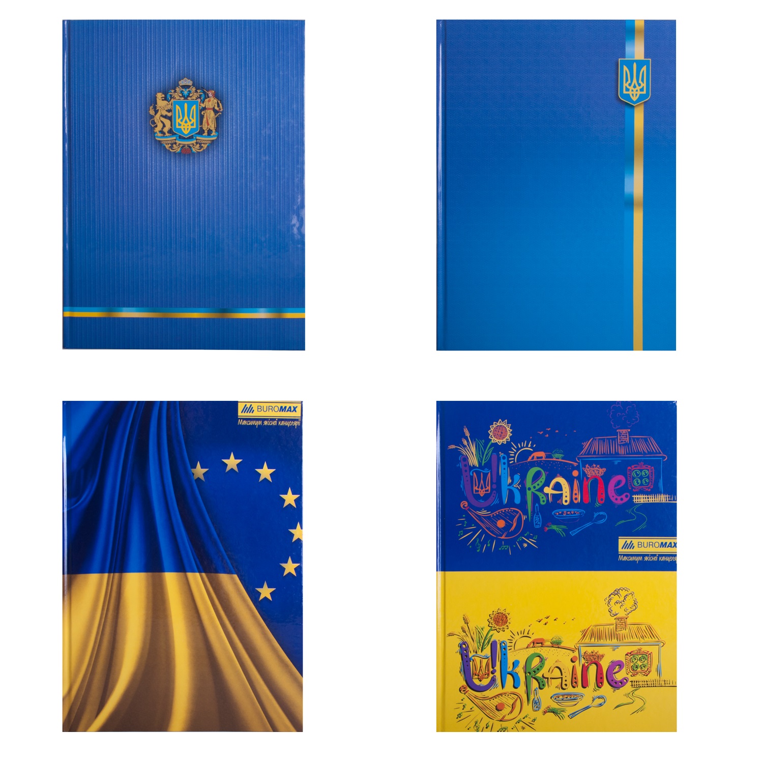 Книга-канцелярська А4 96 аркушів клітинка тв. ламінована офс. «Ukraine» асорті