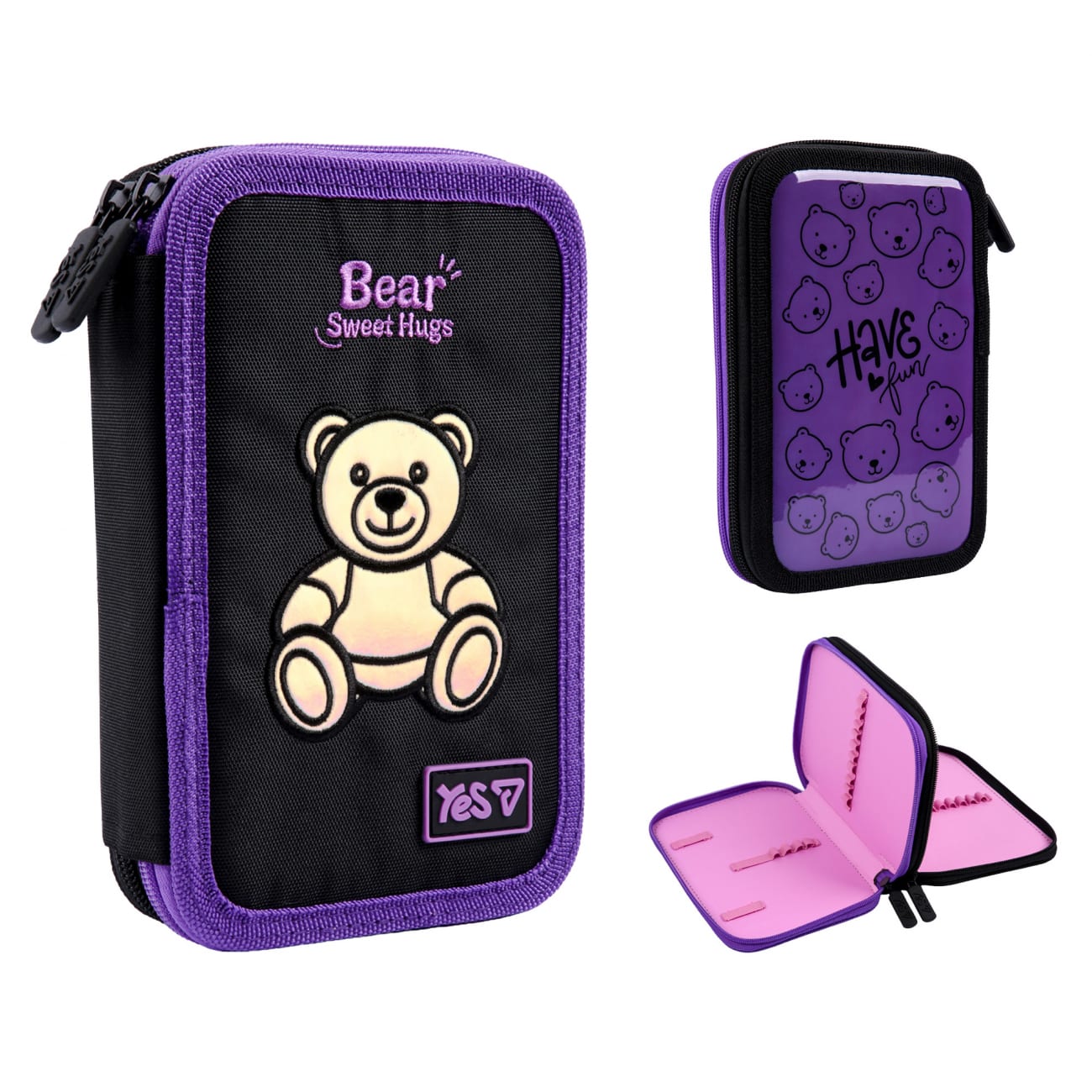 Пенал «Yes» Bear Sweet Hugs твердий, подвійн. /Р-26