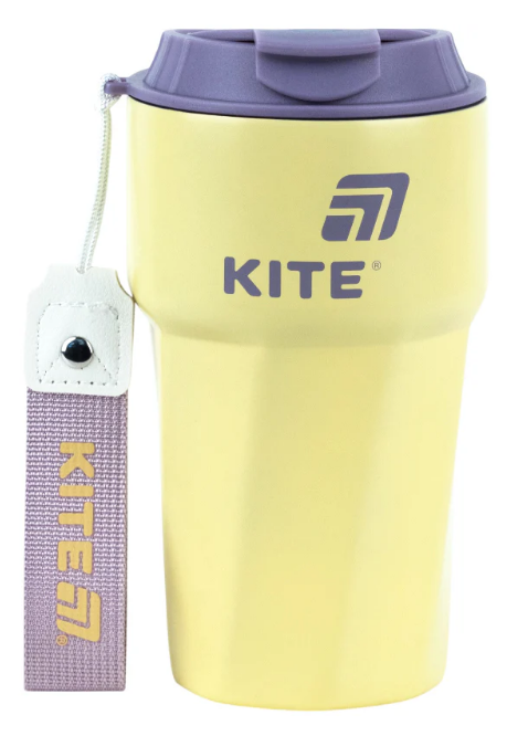 Термочашка металева 0,45л «Kite» жовта