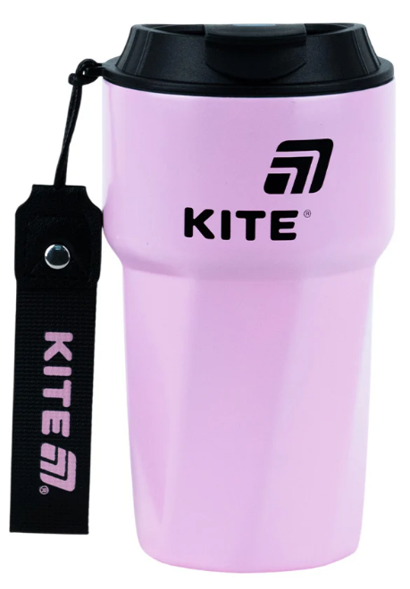 Термочашка металева 0,45л «Kite» рожева