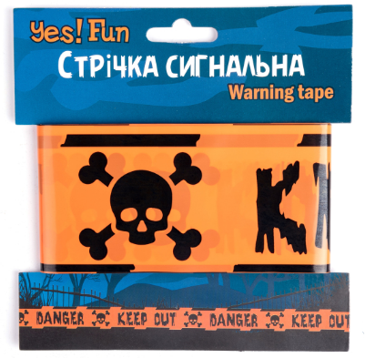 Стрічка сигнальна «Yes! Fun» Хелловін Scull Danger 10м
